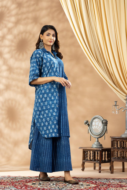 Umang Indigo Bagru Kurta Set