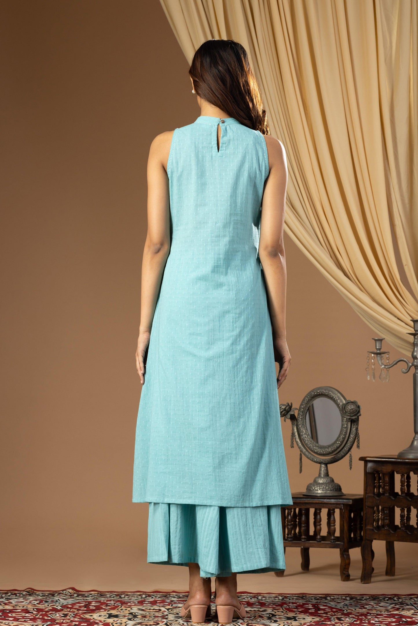 Umang Turquoise Halter Kurta Set