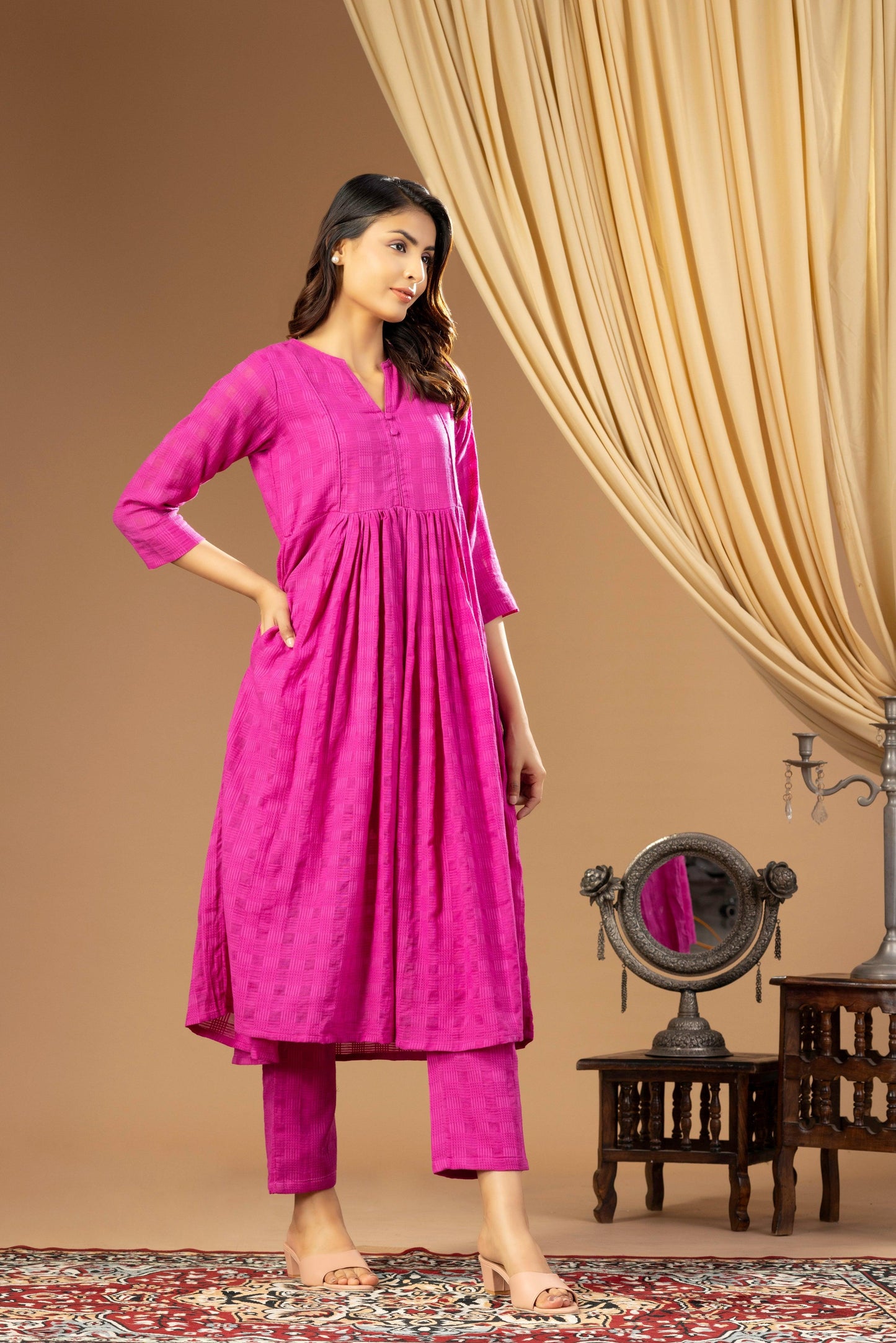 Umang Claret Dobby Kurta Set