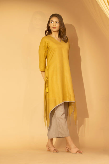 Umang Bronze And Grey Asymmetrical Kurta Set