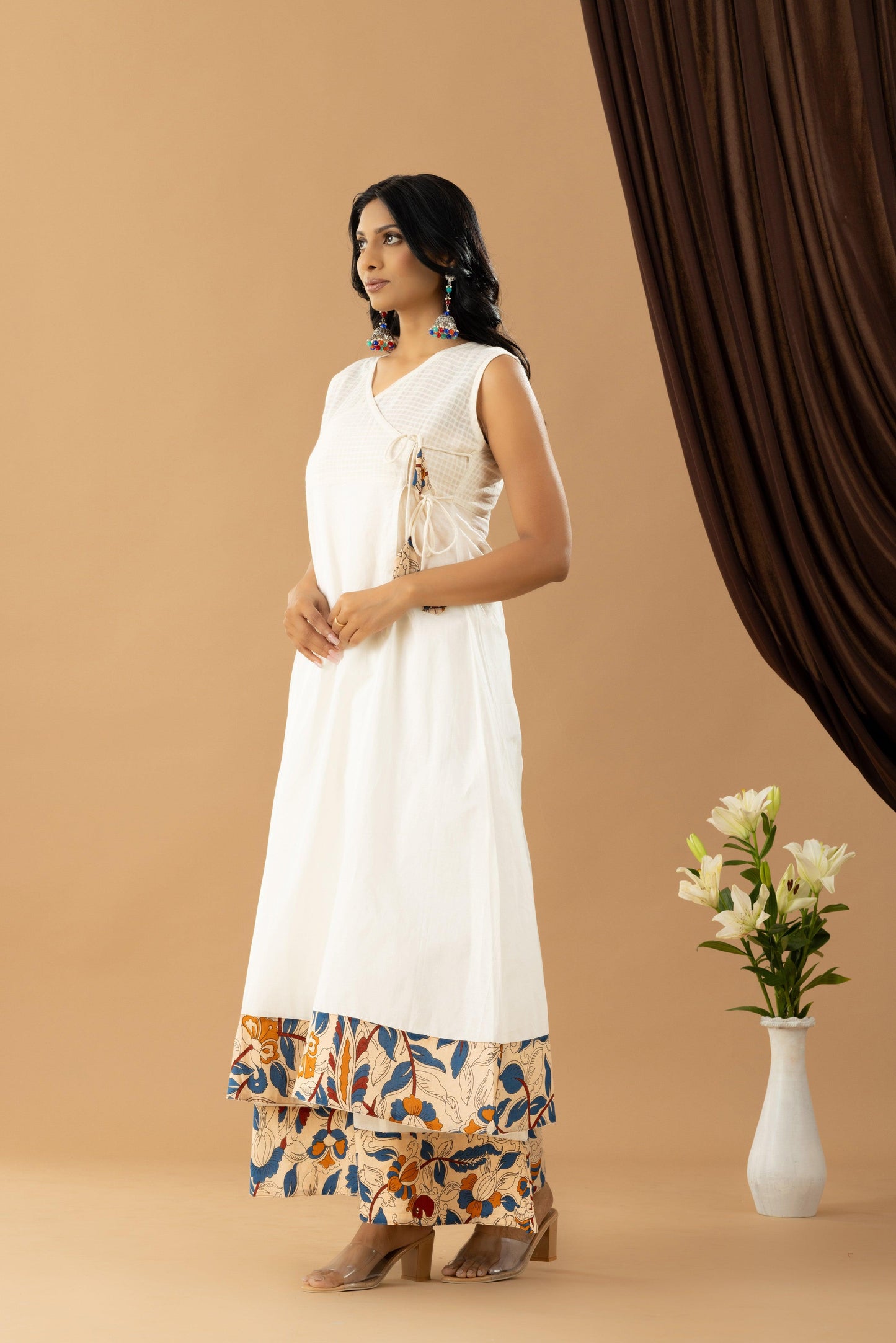 Bahaar Neutral Off White Angrakha Set