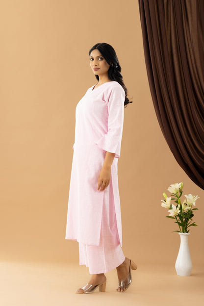 Bahaar Cotton Candy Pink Kurta Set