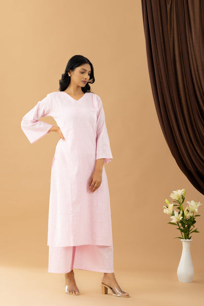 Bahaar Cotton Candy Pink Kurta Set