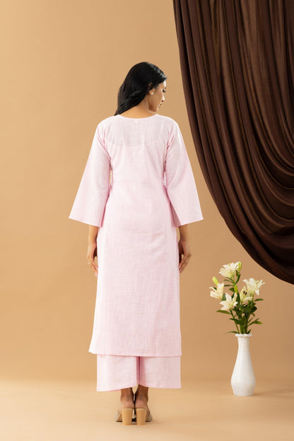 Bahaar Cotton Candy Pink Kurta Set