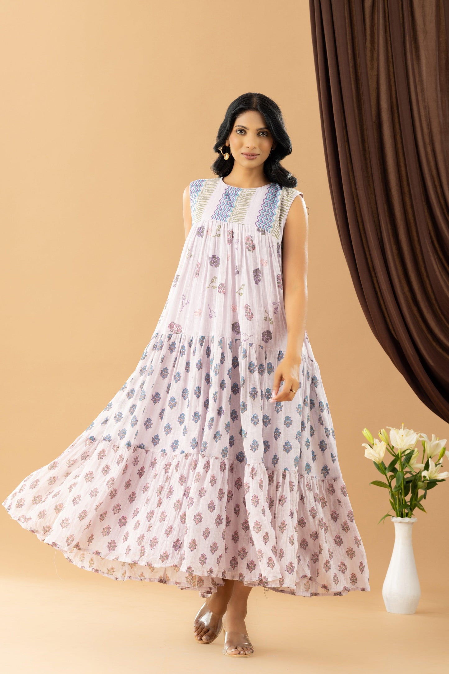 Bahaar Lavender Blush Sleveless Dress