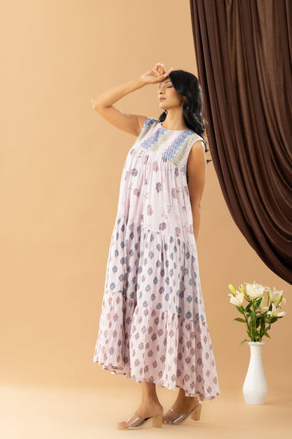 Bahaar Lavender Blush Sleveless Dress