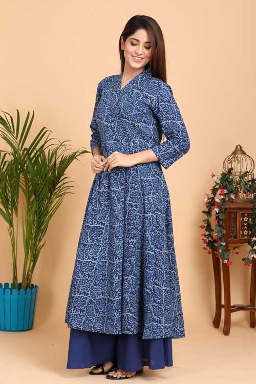 Buy Deep Back With Front Mock Overlap Dress, Indian Dress for Women, Indo  Western Dress, Fusion Outfit, Kurti for Women, Anarkali Dress Online in  India - Etsy