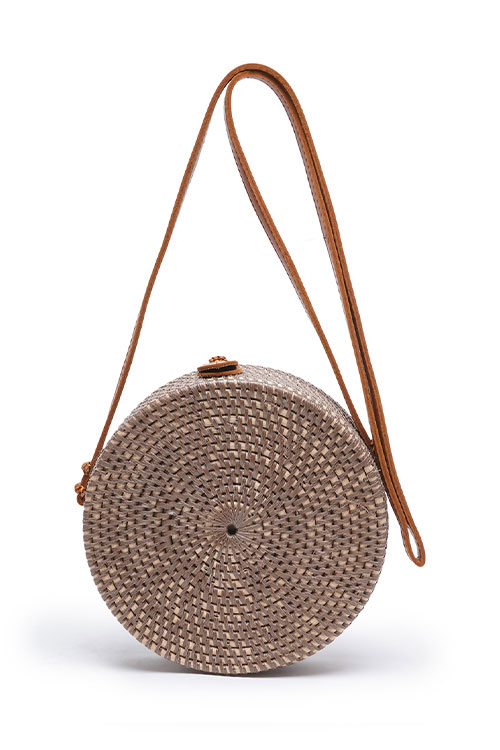 Bali Island Handmade Rattan Bag / Leather Adjustable Strap] Mini Shell Round  Side Backpack - Shop Ganapati Crafts Co. Messenger Bags & Sling Bags -  Pinkoi