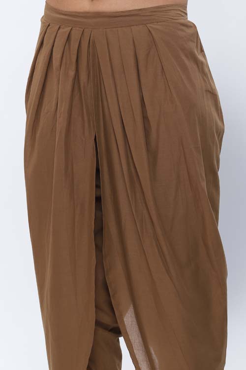 Shravani Caramel Khaki Tunic Dhoti Set – Handikart